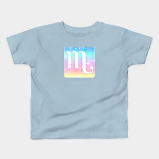 Scorpio Horoscope Zodiac Unicorn Sparkle Square Monogram Kids T-Shirt